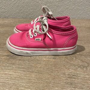 Girls Pink Vans Kids Fuchsia Classic Canvas Sneakers